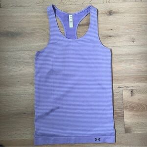 Under Armour Lilac Purple Striped Athletic Tank Top Sleeveless Shirt M *C21